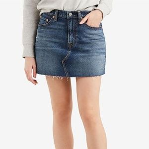 Levi's Deconstructed Studded Denim Skirt